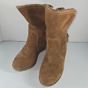 M Patrick Womens‎ Brown Suede Wedge Ankle Boots Casual Winter Comfort Size 8